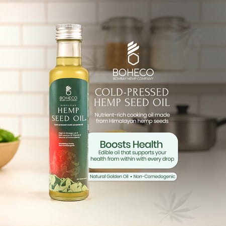 Boheco Himalayan Hemp Seed Oil - Cold Pressed Multipurpose Oil - 250 Ml