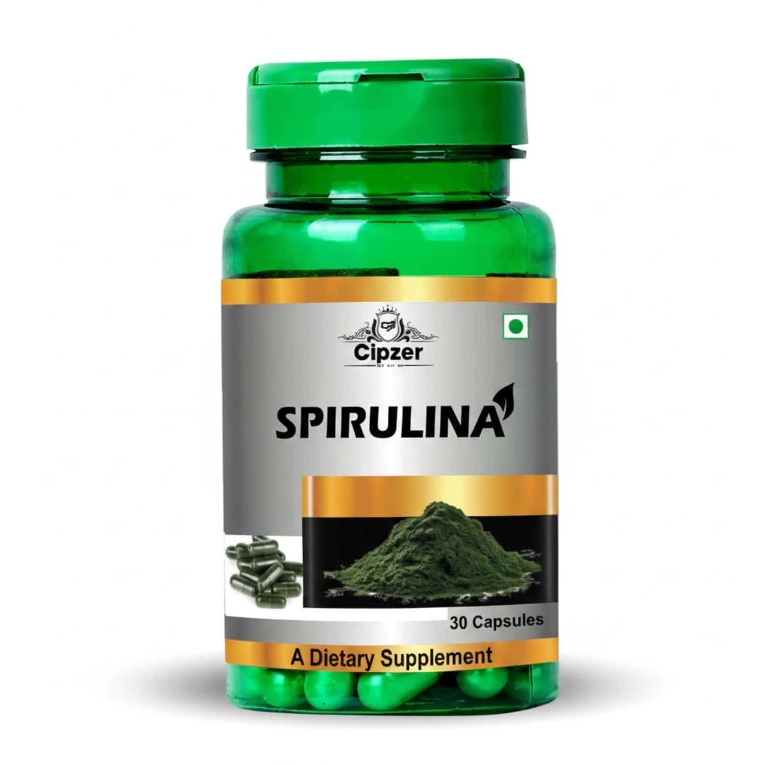 Cipzer Spirulina 30 Capsules | Supports Heart Health| Vitality & Overall Wellness