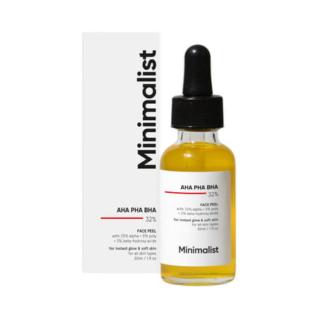 Minimalist Aha 25% + Pha 5% + Bha 2% Exfoliant Peel For Skin Brightening Glow &Pore Cleansing -30ml