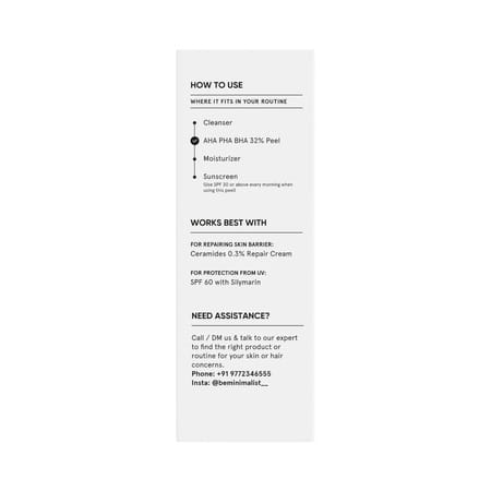 Minimalist Aha 25% + Pha 5% + Bha 2% Exfoliant Peel For Skin Brightening Glow &Pore Cleansing -30ml