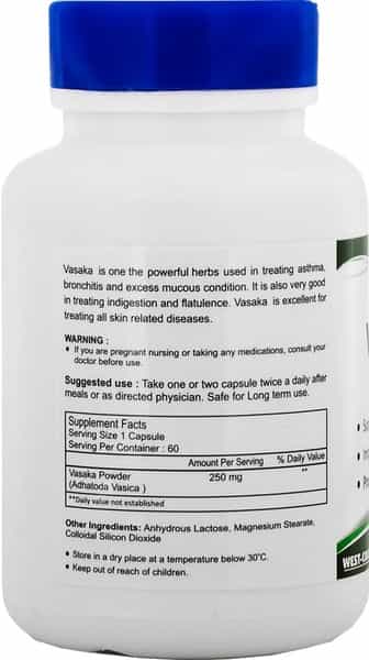 Healthvit Vasaka Powder 250 Mg -60 Capsules