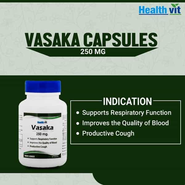 Healthvit Vasaka Powder 250 Mg -60 Capsules