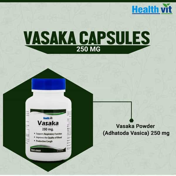 Healthvit Vasaka Powder 250 Mg -60 Capsules
