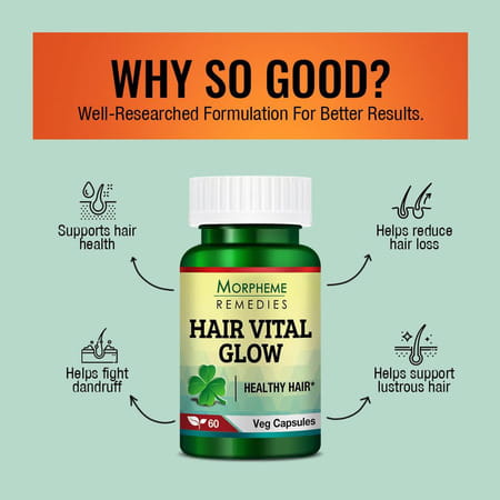 Morpheme Remedies Hair Vital Glow For Hair Health - 60 Veg Capsules