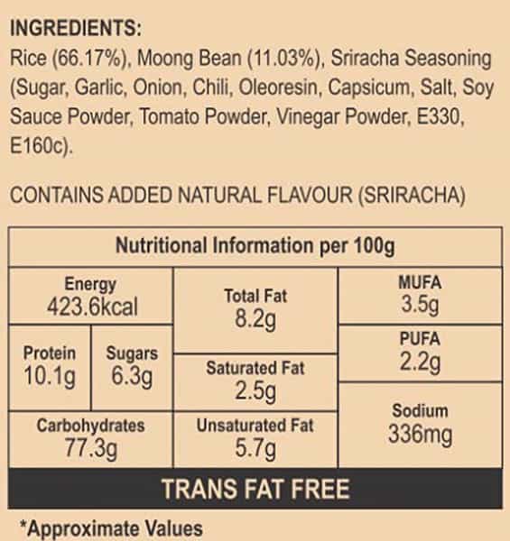 The Harvest Bowl Rice And Bean Chips - Baked Chips/Snacks - Sriracha - 45Gm X 3 - (Pack Of 3)