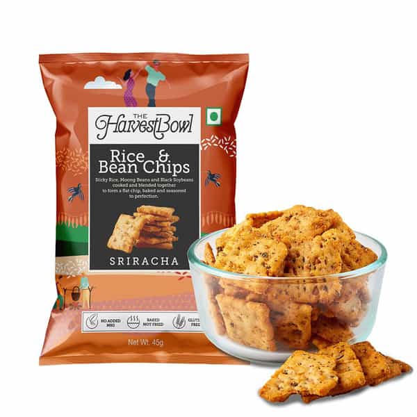 The Harvest Bowl Rice And Bean Chips - Baked Chips/Snacks - Sriracha - 45Gm X 3 - (Pack Of 3)