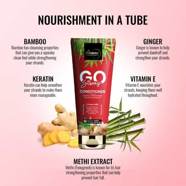 Stbotanica Go Strong Hair Conditioner - With Bamboo Extract | Ginger Extract | Methi Extract- 200 Ml