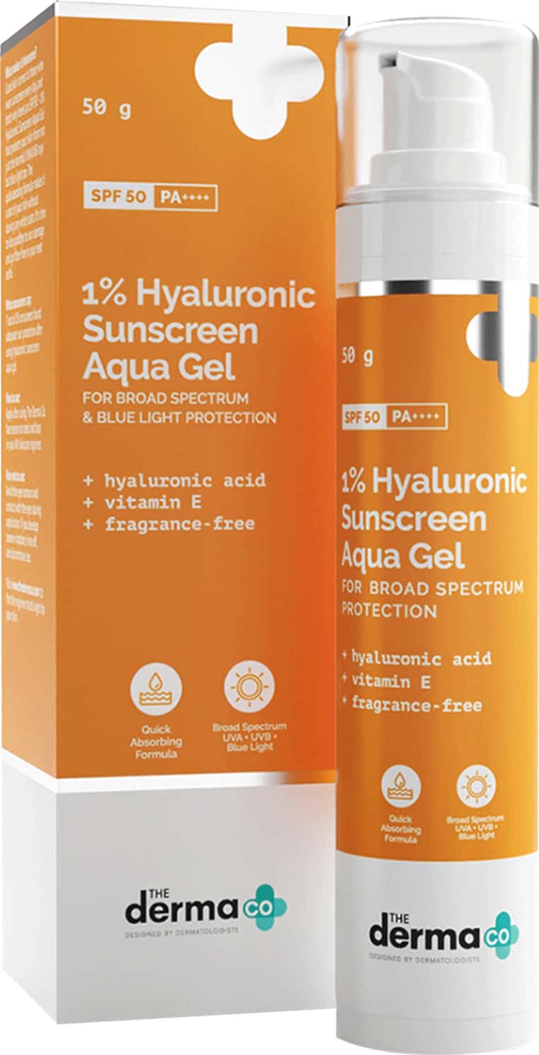 The Derma Co Hyaluronic 1 % Aqua Sunscreen Gel 50 G