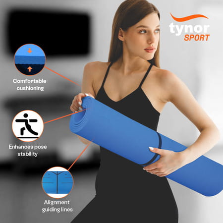 Tynor Yoga Mat Tpe Grey 8mm 1 Unit