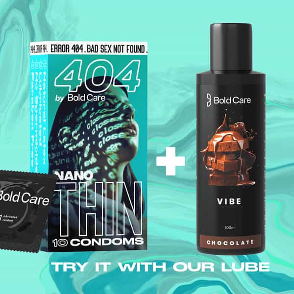 404 By Bold Care Super Nano Thin Condoms 50 Microns Disposable Pouches 20S