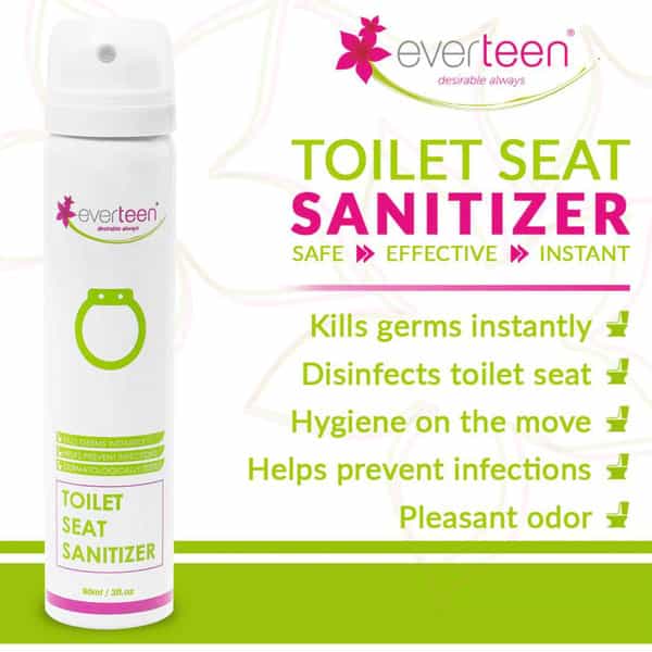 Everteen Instant Toilet Seat Sanitizer Spray For Feminine Hygiene In Women 1 Pack- 90Ml