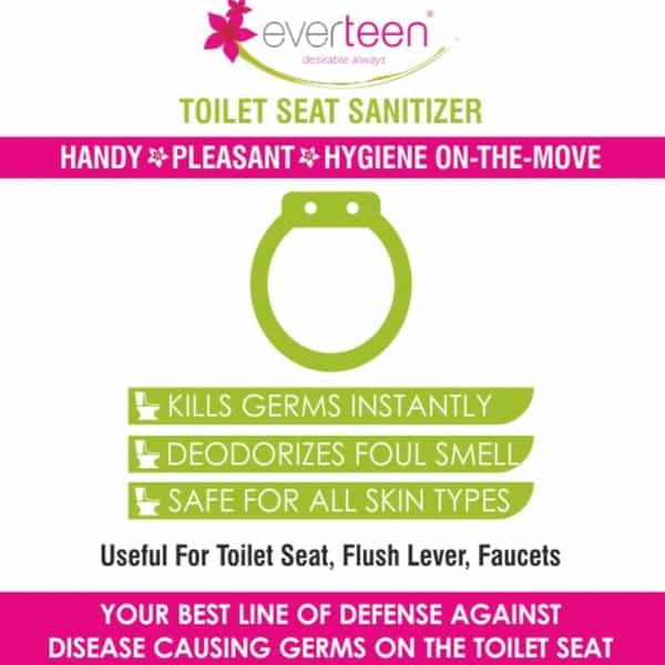 Everteen Instant Toilet Seat Sanitizer Spray For Feminine Hygiene In Women 1 Pack- 90Ml