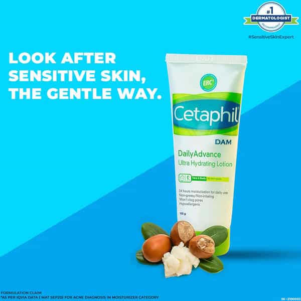 Cetaphil Moisturising Lotion 100Ml Dam 100Gm Moisturising Cream 80G & Gentle Skin Cleanser 125Ml