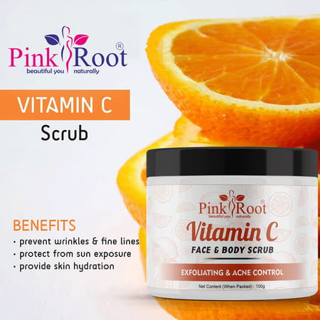 Pink Root Vitamin C Face & Body Scrub 100gm