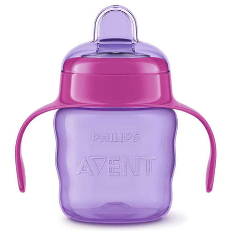 Philips Avent Silicone Classic Spout Cup With Handle | Pink/Purple | 200ml (Scf551/03)