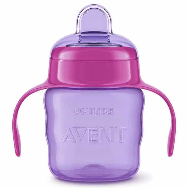 Philips Avent Silicone Classic Spout Cup With Handle | Pink/Purple | 200Ml (Scf551/03)