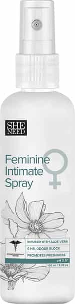 Sheneed Feminine Intimate Spray For Women | For Bikini Area With Aloe Vera & Menthol 100Ml