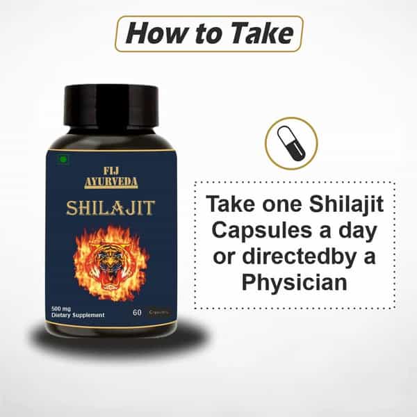 Fij Ayurveda Shilajit/Shilajeet Capsule Supports Vigor & Vitality - 500Mg 60 Capsules (Pack Of 2)