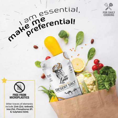 Lunn Combo Of Natural Fine Grain Desert Salt | Pack Of 5 (500 Gm Each)