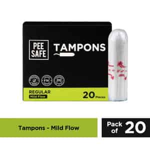 Pee Safe Viscose Tampons For Periods | Regular Flow | Fragrance Free | Fda Approved | Pack Of 20