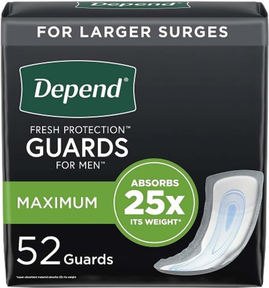 Depend Incontinence Guards For Men Maximum Absorbency 52n