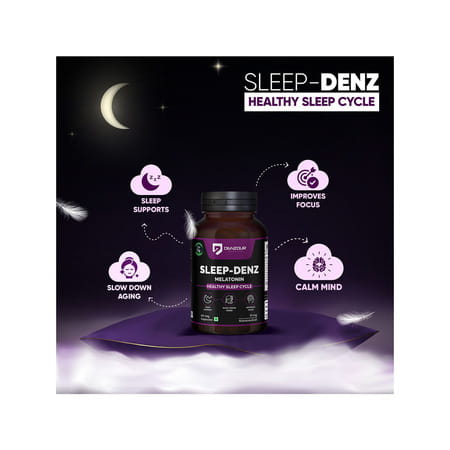 Denzour Nutrition Sleep - Denz Melatonin 10 Mg | Non - Habit Forming | 60 Veg Capsules