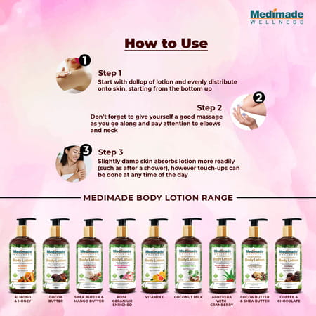 Medimade Rose Geranium Enriched Body Lotion - 300 Ml X 2 ( Pack Of 2 )