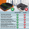 Trajectory Coccyx Seat Cushion - Advance Ergonomic Orthopedic Memory Foam Chair Cushions | Black