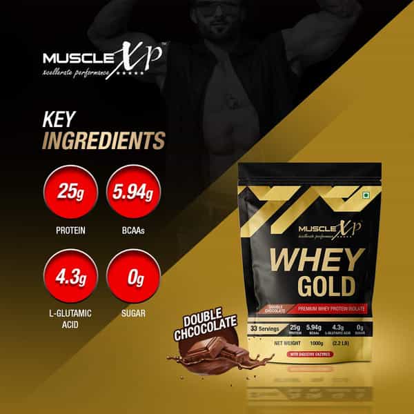 Musclexp Premium Muscle Building Combo|Whey Gold Pouch 1Kg|Salmon Fish Oil 60 Softgels|Bcaa Pro 400G