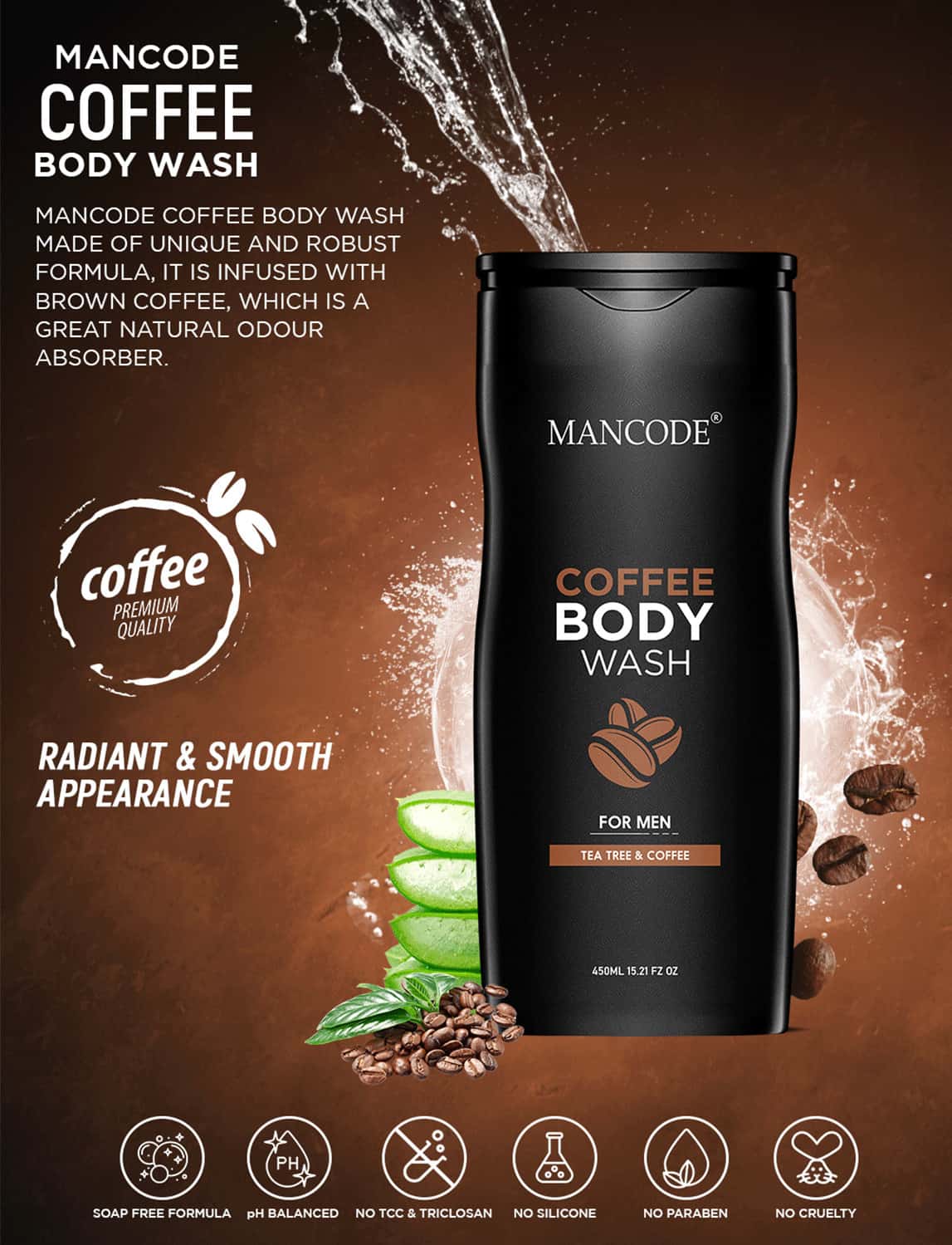 Buy MANCODE COFFEE BODY WASH, 450ML Online & Get Upto 60 OFF at PharmEasy