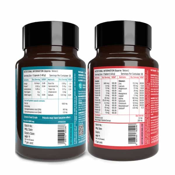 Hk Vitals Multivitamin Women + Fish Oil (30 Each) | 1000Mg Omega 3 | Combo Pack