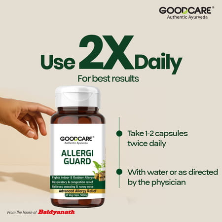 Goodcare Allergy Guard | Adults | Herbal Formula | 60 Capsules | Pack Of 1