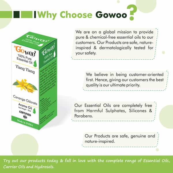 Go Woo 100% Pure Ylang Ylang Oil Therapeutic Grade For Perfumes Romance 30 Ml