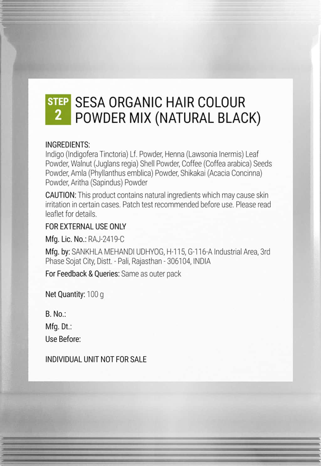 Buy SESA NATURAL HAIR COLOUR KIT 3 STEP KIT NATURAL BLACK 40ML