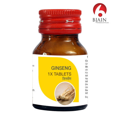 Bjain Ginseng 1 X Tablet For Energy . Stamina & Vitality - 25Gm