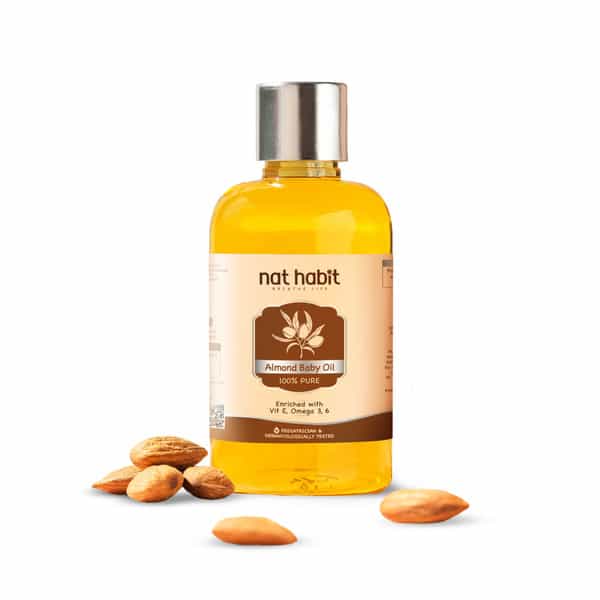 Nat Habit Pure Almond Baby Massage Oil For Hair & Skin Care | 100Ml