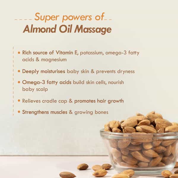Nat Habit Pure Almond Baby Massage Oil For Hair & Skin Care | 100Ml