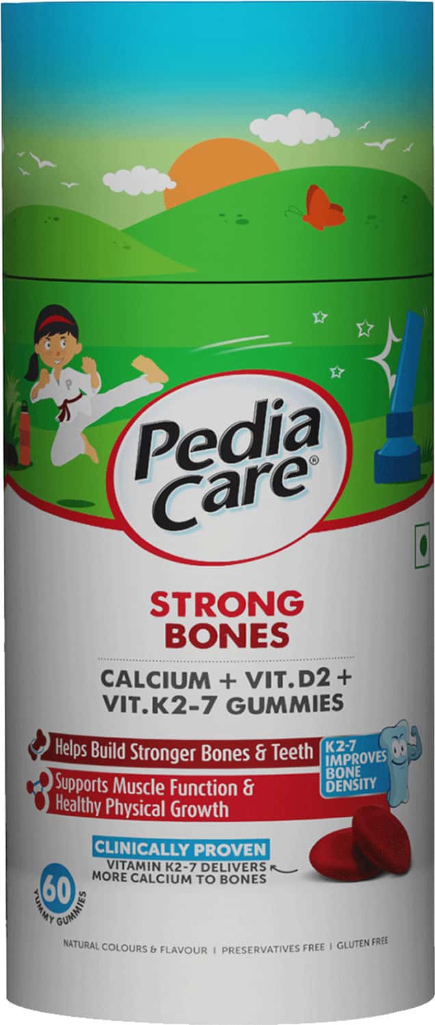 Pediacare Strong Bone 60 Gummies With Calcium Vitamin D And Vitamin K2-7 For The Kids