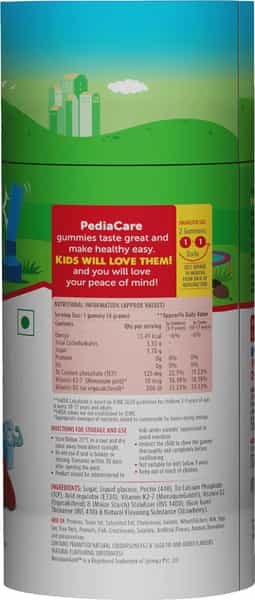 Pediacare Strong Bone 60 Gummies With Calcium Vitamin D And Vitamin K2-7 For The Kids