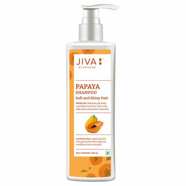 Jiva Papaya Shampoo - 200Ml (Pack Of 2) | For All Hair Types | Regulates Sebum Production