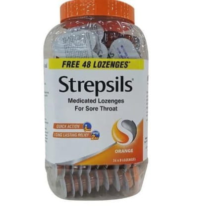 Strepsils Orange Flavour Jar 240 + 48 Free Lozenges
