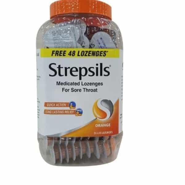 Strepsils Orange Flavour Jar 240 + 48 Free Lozenges