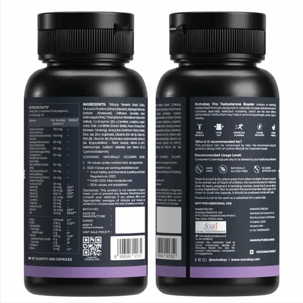 Nutrabay Pro Testosterone Booster (Natural) - 60 Capsules