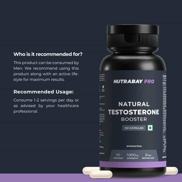Nutrabay Pro Testosterone Booster (Natural) - 60 Capsules