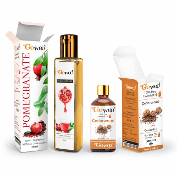 Pack Of 2 Cedarwood Essential Oil And Pomegranate Seed Carrier Oil - 100% Pure & Natural Oil