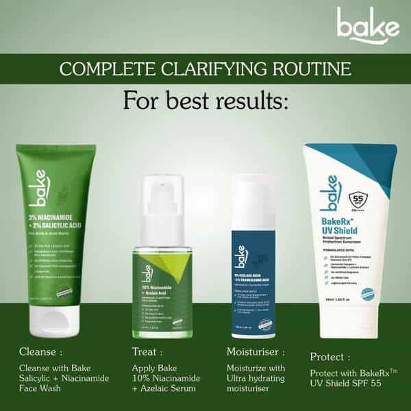 Bake 10% Niacinamide Face Serum With Azelaic For Acne Marks | Dark Spots & Oil Control (30Ml)