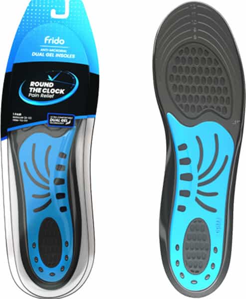Frido Dual Gel Insoles| Unisex Shoe Inserts For Work And Casual Shoes|Size 9-13 Uk|Pack Of 1 Pair