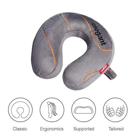 Elegant Fur Memory Foam Travel Pillow Grey
