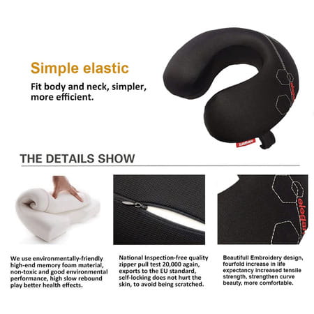 Elegant Fur Memory Foam Travel Pillow Grey