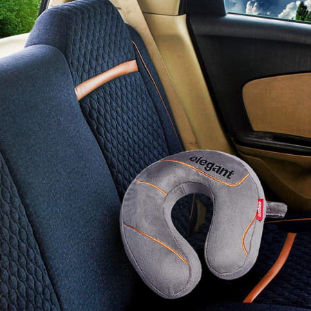 Elegant Fur Memory Foam Travel Pillow Grey